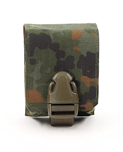 Zentauron Handgranatentasche mit MOLLE-System – für DM51/DM51A1 & NATO-Granaten, Taktische Cordura-Zusatztasche, Einhandbedienung, robust, für Schutzweste Plattenträger Chest Rig, Made in Germany