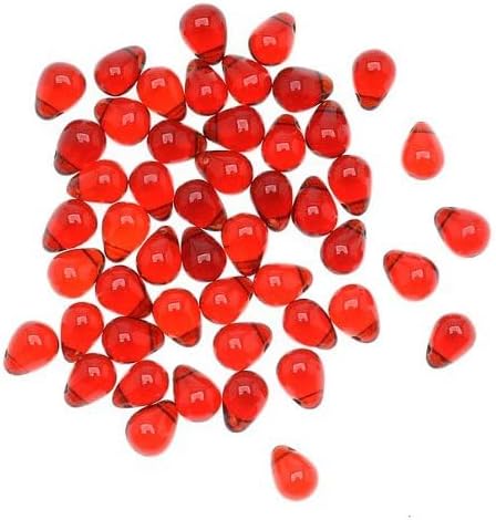 Miniatura 3 de Beadaholique - Cuentas de cristal checas (50 piezas, 0.315 in, lágrima rojo siam)