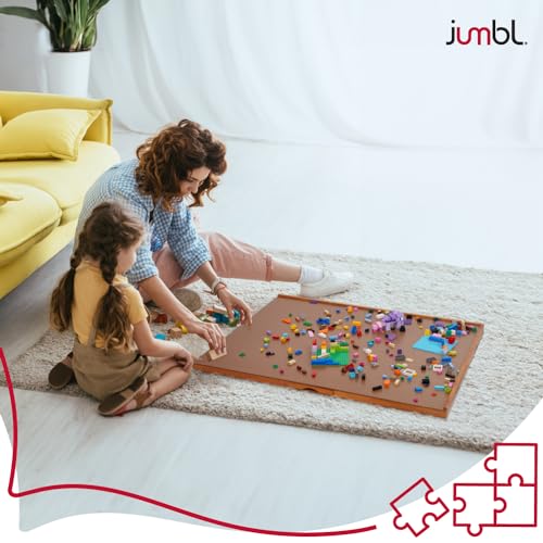 Jumbl 1500-Piece Puzzle Board | 27” x 35” Jigsaw Puzzle Table | 6 Removable Magnetic Sorting Drawers | Smooth Plateau Fiberboard Work Surface & Hardwood Construction | for Games & Puzzles