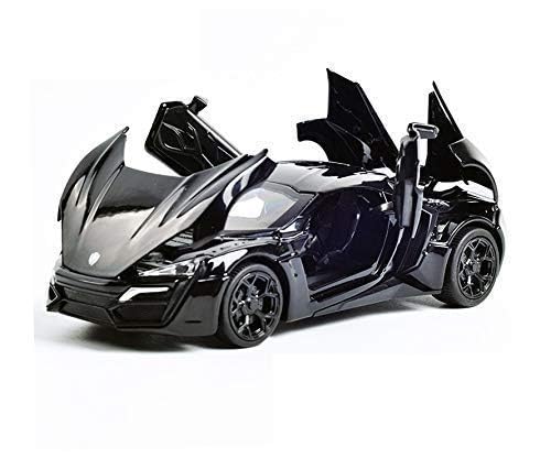 Image of 1:32 Scale Die-Cast Metal Hypersport Supercar with Headlight,Sound Effect,Openable Doors and Pull Back Action diecast Car for Kids Boys Age 3 Years and Above-Multicolor