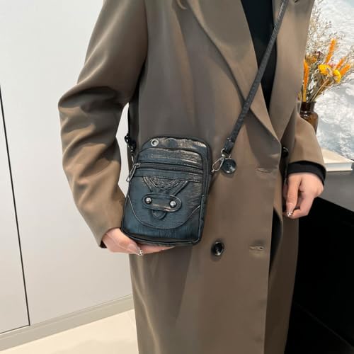 Crossbody Bag for Women Retro Single Shoulder PU Small Messenger Bag Cell Phone Purse Shoulder Holster Pouch2