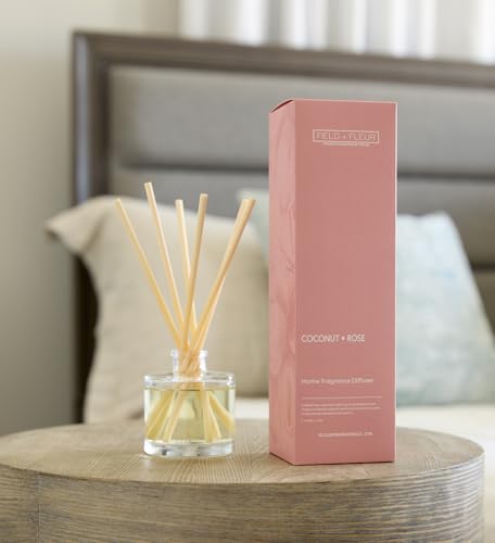 Field + Fleur Reed Diffuser Set aroma Coconut Rose 4 oz miniatura 2