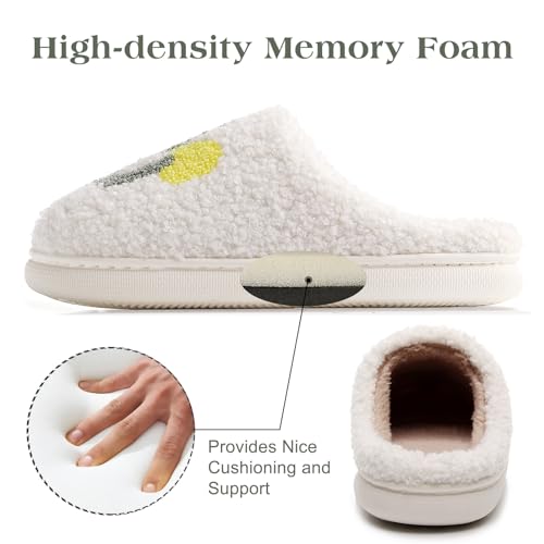 Menore Heart Slippers Valentines Love Rose House Slippers Cushion Cozy Fuzzy Indoor Slippers Memory Foam Slip-on Bedroom Slippers Valentine's Day Gifts3