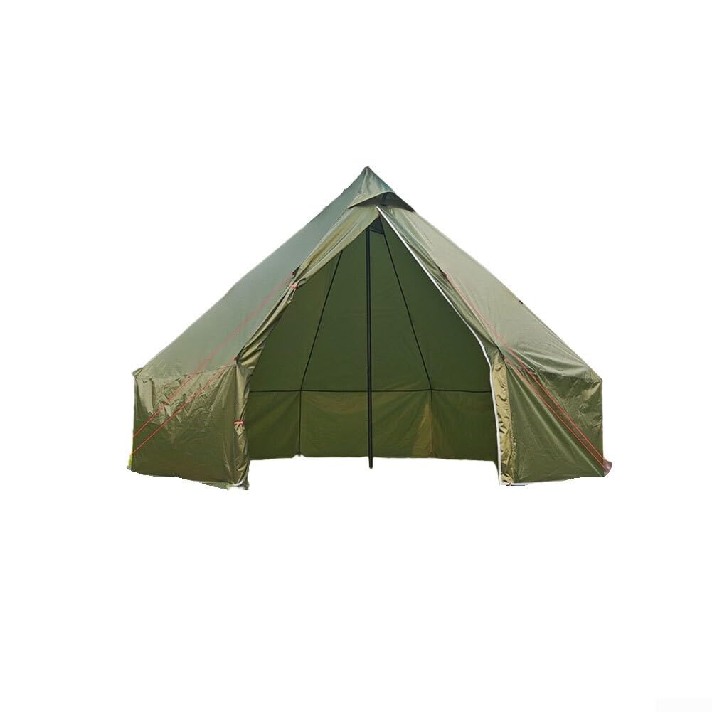 DAZZLEEX Tienda de campaña caliente para 4 estaciones con gato de estufa para campamento de invierno, estufa de leña, refugio estilo yurta para 2-4 personas, mochileros, senderismo, aventura al aire