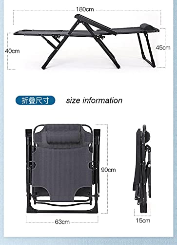 Chaise de sieste de bureau Zero Gravity pliable et inclinable à 5 vitesses - 7