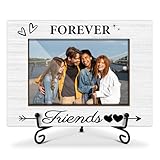 Friends Picture Frame - Forever Friends, Friend Gifts Photo Frame Birthday Gift for Friend Bff, Wood Picture Frame With Stand, Photo Frame 4 x 6 for Desktop Display Home Office Decor (Horizontal) -21