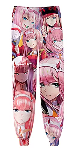 Zero Two Pantalon de survêtement 3D Animme Darling in The Franxx Sportswear Cosplay Pantalons Manga Zero Two Léger Entraînement Activewear Jogging Pantalons, 11 Zero Two, XXS Cover