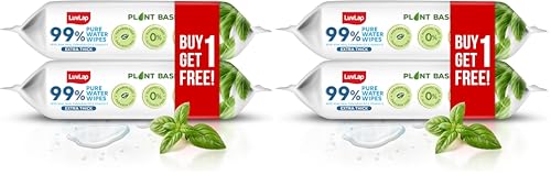 Image of LuvLap Plant Based 99% Pure Water Extra Thick Unscented Baby Wipes (72x2), Buy1 Get1 Free, with Aloe Vera & Vitamin E, pH Balanced, Paraben Free, Ideal for Delicate Skin, Dermatologically Tested
