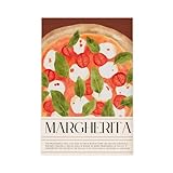 ZJIXAOSD Digital Kitchen - Pizza Margherita Pizza Bar moderno lienzo arte decoración pared carteles hogar bar restaurante garaje café logotipo regalo 12 x 18 pulgadas (30 x 45 cm)