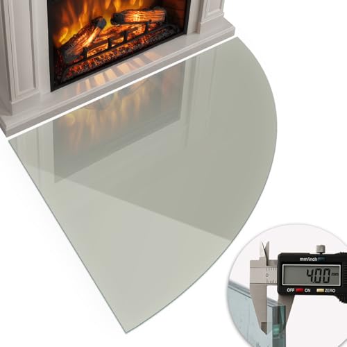 Verre trempé de cheminée plaque protection étincelles gris-vert