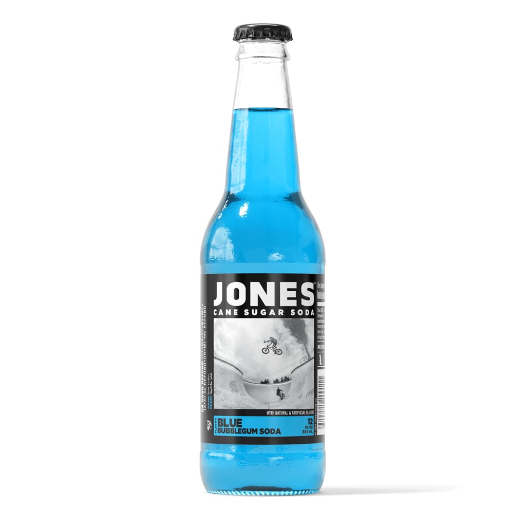 One1 Single Bottle - Jones Soda Co. Blue Bubblegum Soda Flavor | 100% Cane Sugar Soda | Craft Soda Pop | Soda Soft Drinks | Glass Bottle Soda product thumbnail 2