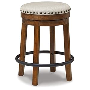 Signature Design by Ashley Valebeck 24 Counter Height Upholstered Swivel Stool Brown Black