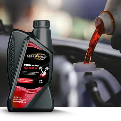 Image of CellForce UltraShield Radiator Coolant Water, 1 Litre, Advanced Anti-Freeze & Anti-Boil, Ultimate Engine Protection, Red, Ideal for Cars, Bikes & Trucks (Pack of 3)