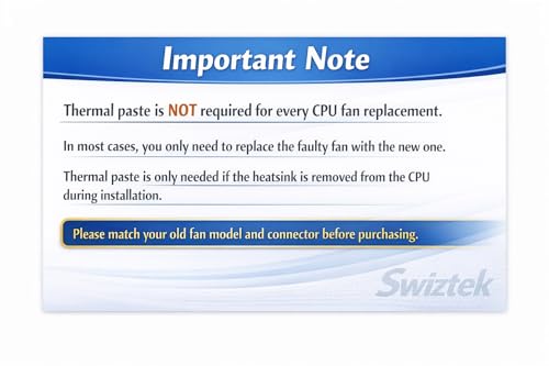 Image of Swiztek CPU Cooling Fan for Dell Inspiron 5570 3580 3593 0FX0M0 | Compatible with Dell Inspiron 5570, 5575, 3580, 3585, 3593, 3780, 3793. P /N 0FX0M0, DFS1503055P0T.