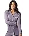 Kindred Bravely Clea Maternity Pajamas & Postpartum Lounge Sets for Women, Long Sleeve Nursing Pajamas (Granite with Lilac Piping, Large)