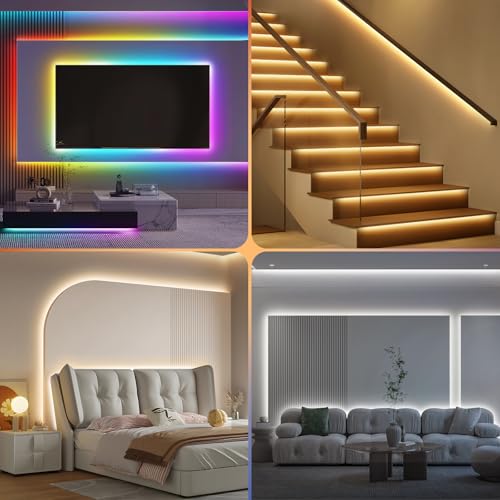 Tira de LED RGBWW+IC 50 pies Dimmable Multi-color miniatura 7