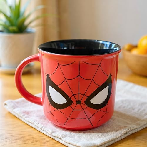 Image of Clay Craft Official Compatible with Marvel Spider-Man Face Print Mug | Premium Ceramic Coffee /Milk Mug, 400 ml | Superhero Gift for Kids & Adults | Microwave & Dishwasher Safe