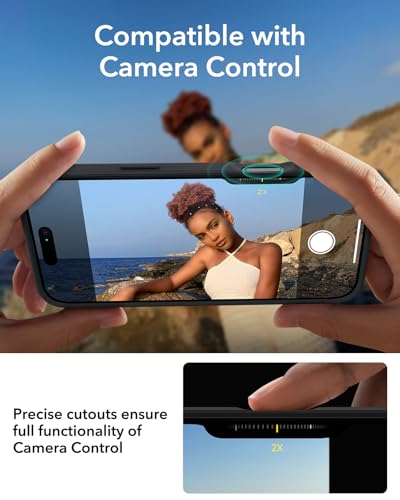 Image of ESR for iPhone 16 Case, Camera Control Cover, Compatible with MagSafe, Shockproof Military-Grade Protection, Magnetic Phone Case for iPhone 16, Classic Hybrid Case, Frosted Black