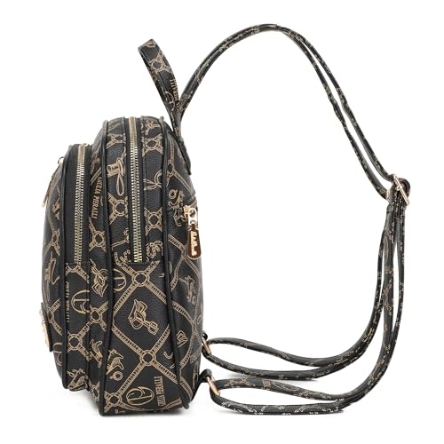 Image of MKP COLLECTION Small Backpack Purse for Women, Giulia Pieralli Designer Pattern Faux Leather Fashion Travel Bag, Elegant Multi-Pocket Ladies Daypack