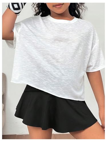 Girl's Open Back Backless Tops Cut Out Short Sleeve Crew Neck Sports Athletic T Shirts Boxy Tee4