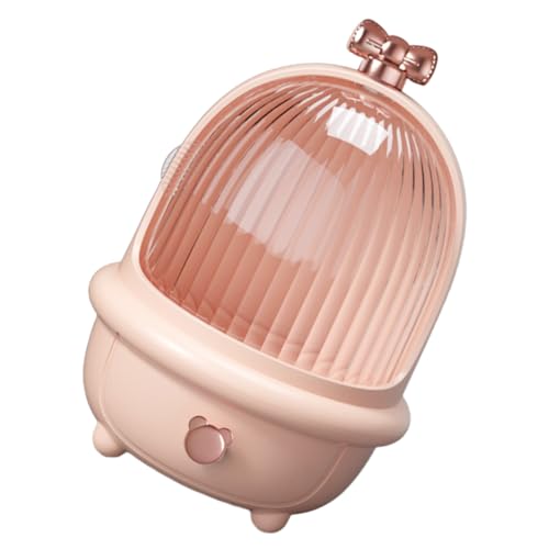 Mikinona 箱 デスクトップオーガナイザーシェルフ 引き出しジュエリーオーガナイザー メイクアップ卓上オーガナイザー 蓋付き引き出しオーガナイザー 化粧品陳列ケース 収納ケース ピンク ペット