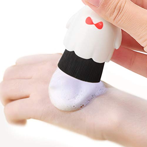 Lurrose Forma Boneca Esfoliante Facial Escova de Limpeza Rosto Escova de Lavagem de Fibra de Carvão