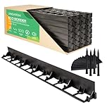 Flexible Lawn Edging 18 m - Invisible Plastic Garden Edge with 100 Securing Pegs - Easy to Use, Weather Resistant - Grass, Flowerbed & Path Border Edging, Height 78 mm, Black