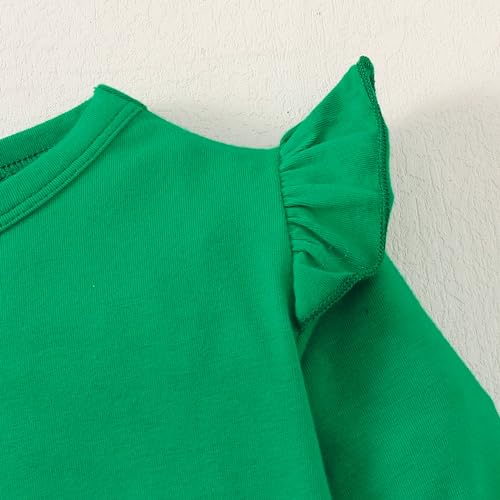 Image of LYSMuch 7-14Y Girls Ruffle Long Sleeve Shirt Kids Crewneck Basic Blouse Casual Tee