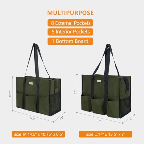 Image of TOPDesign Utility Water Resistant Tote Bag with 13 Pockets, Top Zipper Closure & Thick Bottom Support, for Working Women