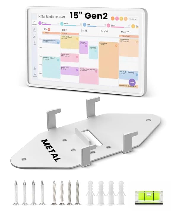Wall Mount for Skylight Calendar 15 (Gen 2) White Calendar 2 Wall Holder Space-Saving Wall Mount Plate for Kitchen Entryway Family Command Center Smart Calendar Accessories