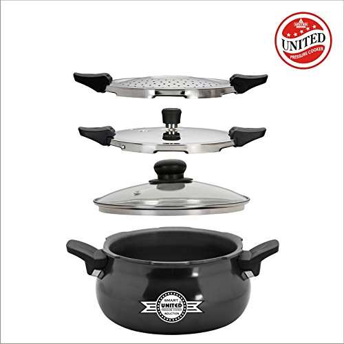 United Aluminium Premium 3 in 1 SMART COOKER (5 L, Black)