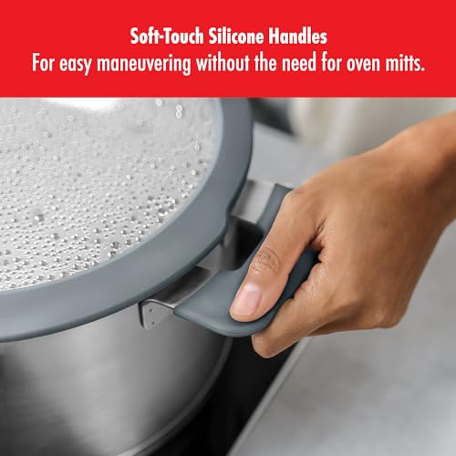 ZWILLING Simplify Set di pentole in acciaio inox, 5 Pezzi, Con fori integrati nel coperchio, Anche per piani a induzione, Argento-Nero - immagine 4