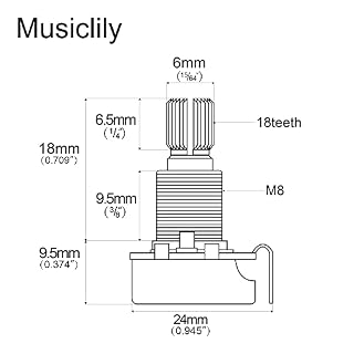 Musiclily Métrique Mini Potentiomètre A250K Audio Log Axe Cannelé pour Guitare électrique et Basse (2 pièces) - Les Beatles, Paul McCartney, John Lennon, RIngo Starr, George Harrison Musiclily Métrique Mini Potentiomètre A250K Audio Log Axe Cannelé pour Guitare électrique et Basse (2 pièces) – Image 2