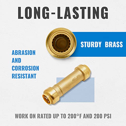 image for SUNGATOR 3/4 Inch Slip Coupling, No Lead Brass Push to Connect Plumbin