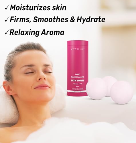 Rose Vanilla Bath Bomb - Mega Foaming Bubbles - Infused with Stress Relief Jasmine - Luxurious Spa Bath Essentials -Nourishing Dry Skin - Blissful Stress Relief Bath Bombs Gift Set Christmas Birthday - Image 3