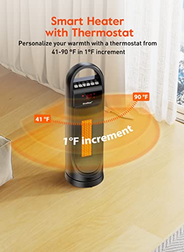 Givebest Space Heater For Large Room With Remote Control , 22" Oscillating Ceramic Tower Heater Etl Certified With Timer Overheat Protection Tip-Over Switch For Indoor Use #TOP4