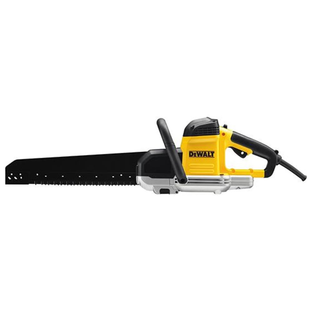 Dewalt Alligator 295 mm-Spezialsäge DWE396 (1.600 Watt, für Schnitte in Porenbeton (Festigkeitsklassen PPW 2, 4 und 6), Gips u. Yali-Steine, Schnellstopp, Schwertlänge 365 mm, Schnittlänge 295 mm)