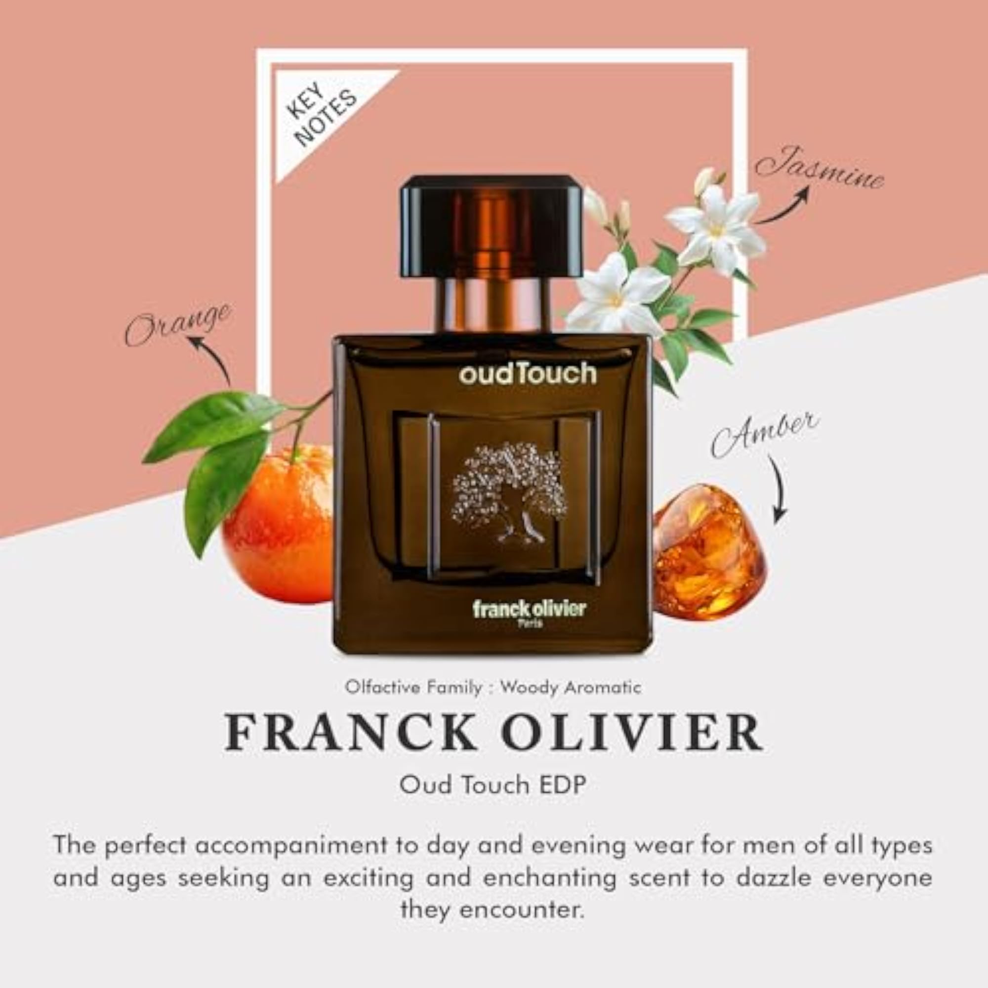 Oud Touch Eau de Parfum, 15ml for Men, Woody Aromatic