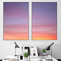 2 Piece Framed Canvas Wall Art Colorful Sky Canvas Prints Home Artwork Decoration for Living Room,Bedroom - 16