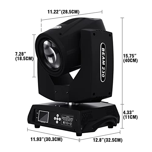 Samger 2 Pack 230W 7R Moving Head Stage Light 16 Prism 7 Colors 17 Gobo Patterns Pan And Tilt Rotating Dj Lights With Lcd Display Supporting Dmx512 For Wedding Party Disco Music Club Lighting Effect #TOP1