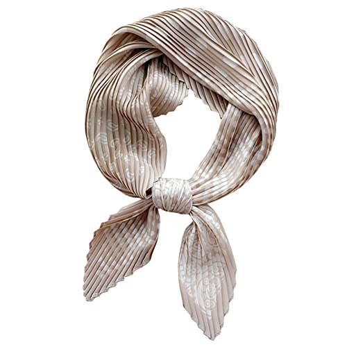 Tangjun Womens Girls Floral Square Fashion Scarf Neckerchief Pleated Headwear