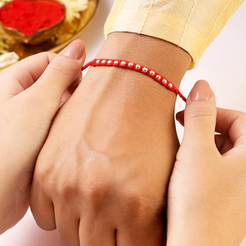 Image of ZAVYA 925 Sterling Silver Cubic Zirconia Classic Rhodium Plated Silver Rakhi | Rakhi for Brother-Happy Rakshabandhan | With Certificate of Authenticity and 925 Hallmark