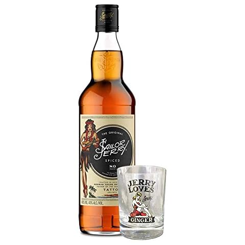 Sailor Jerry Rum 70cl And A Branded Sailor Jerry Glass Cover