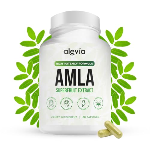 Alevia Organic Amla Capsules 1000mg – Indian Gooseberry Amla Fruit Supplement – Organic Amla Powder Organic for Antioxidant, Energy & Digestive Support – Ayurvedic Wellness Formula – 60 Capsules