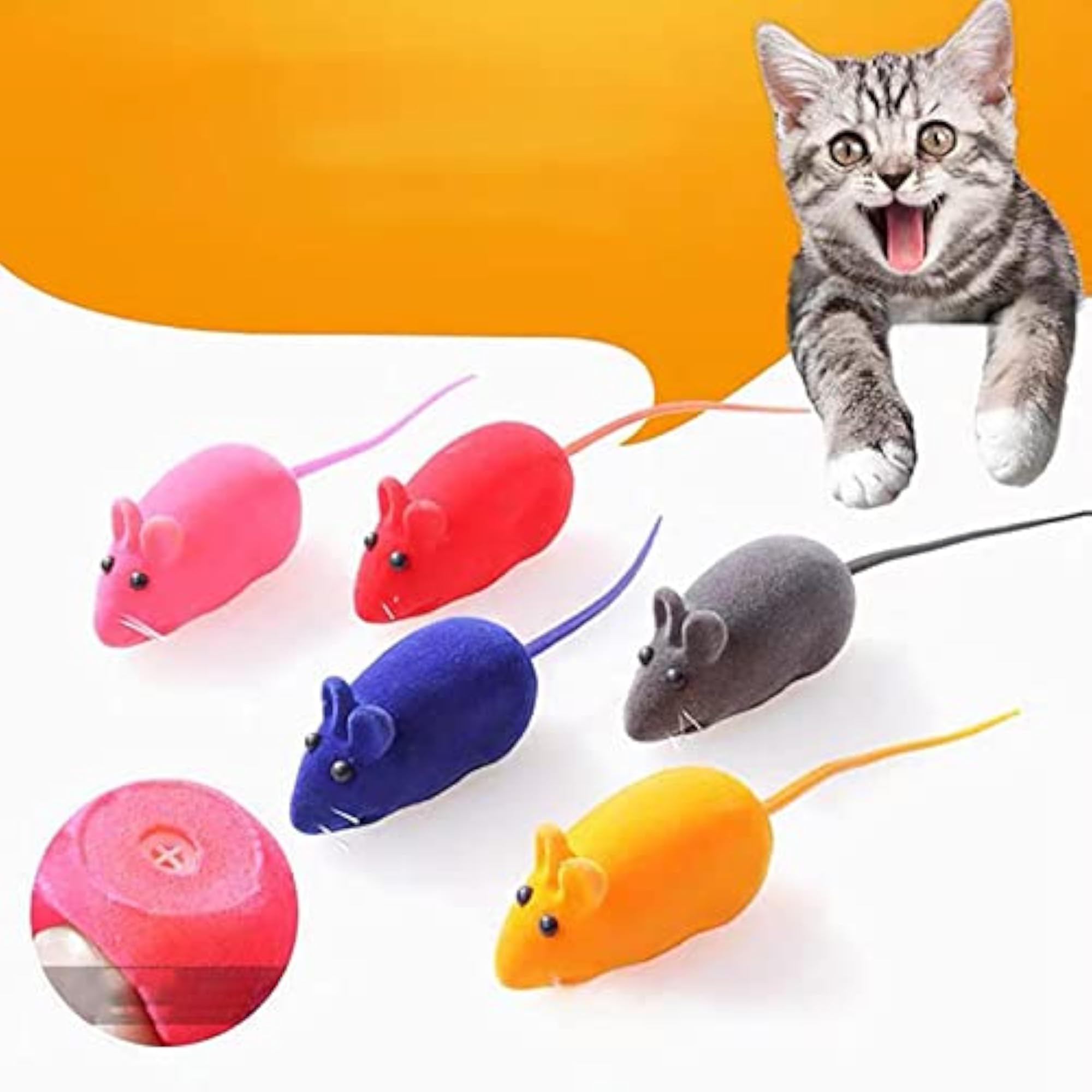 4pcs Squeaking Mouse Cat Toys for Indoor Play