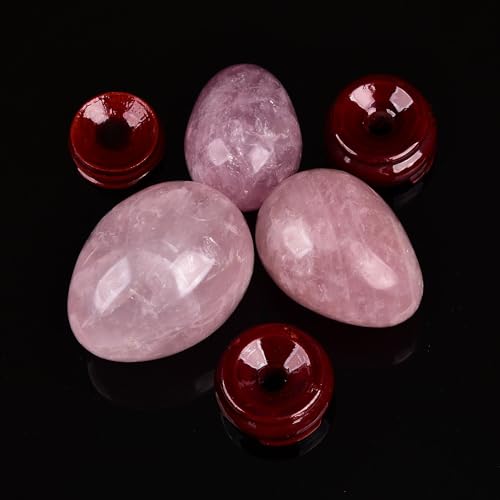 Image of AMOYSTONE Natural Rose Quartz Decorative Egg, Extra Large Healing Stone, Irregular Crystal Carving for Home Decor & Reiki, 4-4.2 inch, Collection & Gift