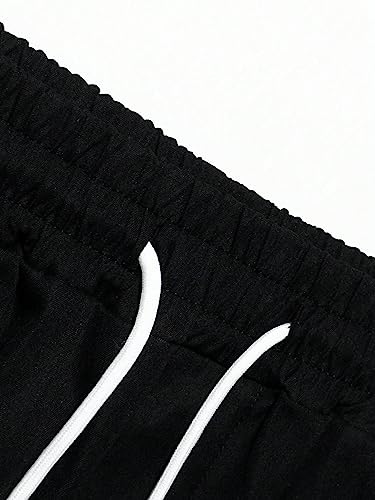 OYOANGLE Men's Colorblock Drawstring Waist Flap Pocket Streetwear Cargo Jogger Pants3