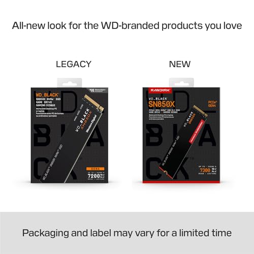 WD_BLACK SN850X NVMe SSD 2 TB interne SSD (Gaming Speicher, PCIe Gen4-Technologie, Lesen 7.300 MB/s, Schreiben 6.600 MB/s) Schwarz