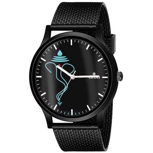AROA Watch New Watch for Ganesh God Neon Art Men Black Metal Type Rubber Analog Watch Black Dial for Men Stylish Watch for Boys (B0C1C16QMR) Amazon Price History, Amazon Price Tracker