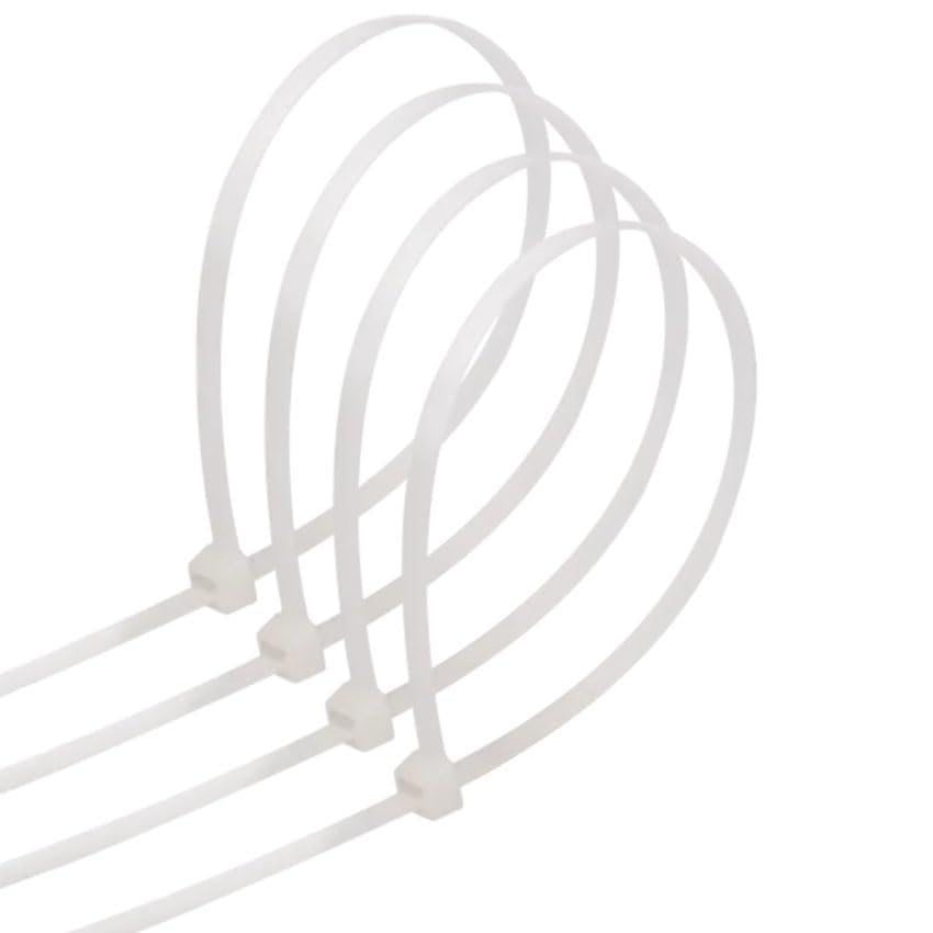 Nylon Cable Ties 4.8 x 450 mm (30 pcs) White Tarnish Resistant Cable Ties for Organizing Cables and Securing Items